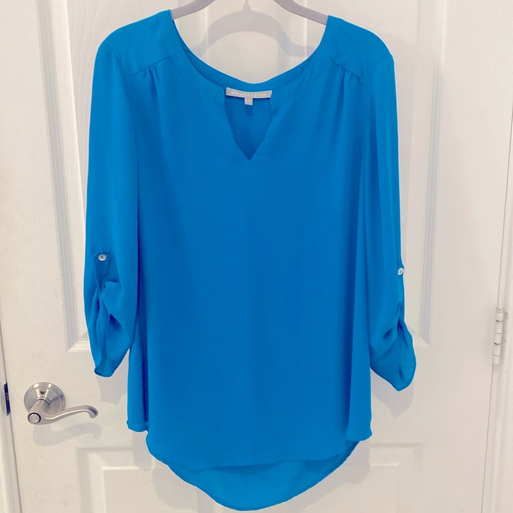 Daniel Rainn 3/4 sleeve blouse notched v-neck size M